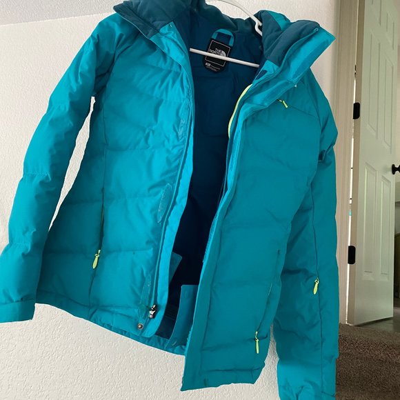 THe north face teal blue winter ski jacket